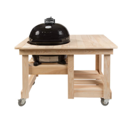 Primo Oval Charcoal Grill - with Cypress Countertop Grill Table